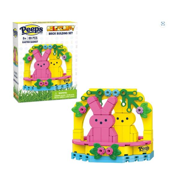 Brickcraft Peeps Easter Basket Pink‎ & Yellow Brick Building Kit (89 Piece Set) - Picture 1 of 4